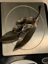 Vtg Black Mtn Silver Dogwood Spray Pin Stuart NYE 7.4gr Sterling 3.5”L