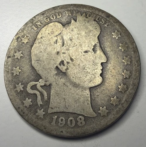 1908 D Barber Quarter R26