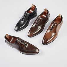 British Style Mens Lace Up Square Toe Oxfords Leather Formal Dress Wedding Shoes
