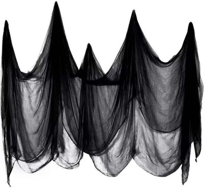 Halloween Deko Stoff, 200 X 500 Cm Halloween Gruselige Tuch, Halloweenstoff Schw