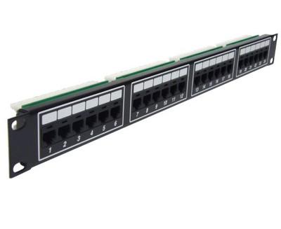 24 Port Telco Patch Panel, 6P2C RJ-11, 1U, Voice Grade CAT3, Male Telco
