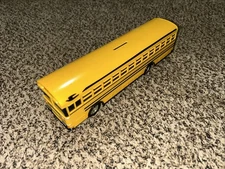 Yellow School Bus 330 Coin Bank Plastic, Blue Bird, 10-inch Vintage Has Plug