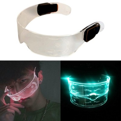 7 Color LED Light Clear Lenses Visor Glasses Cyberpunk Rave Party Cosplayxp