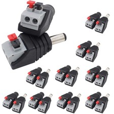 10 Pairs DC Power Plug 5.5x2.1mm Male Female Jack Adapter Socket for CCTV LEDs