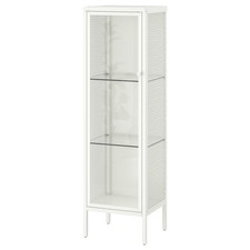 IKEA BAGGEBO Schrank mit Glastüren Metall/weiß robust robust 34x30x116cm