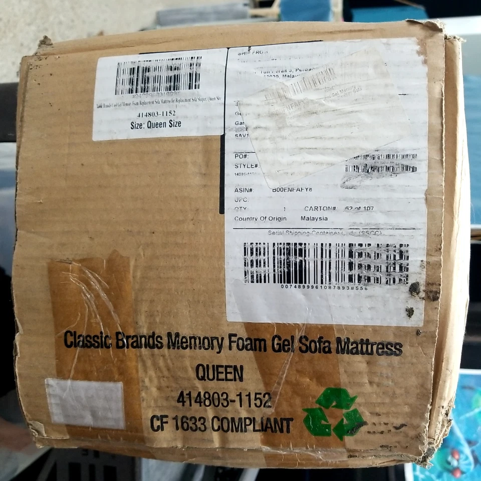 NUEVO EN CAJA Colchón Cama Sofá Gel Espuma con Memoria Marcas Clásicas Queen 414803 Foto 4 de 4