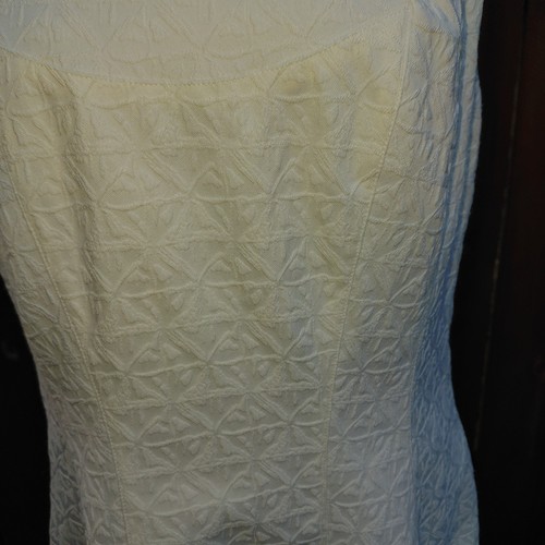 Vince Camuto New Fit & Flare Dress Size 12 Ivory Lined Cap Sleeve Textured - Picture 6 of 19