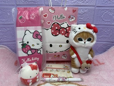 MOFUSAND Katze Hello Kitty Sanrio Plüsch Mini Memo Haftnotiz Set Squishy Pen