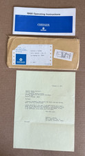 1968 Chrysler Operating Instructions Envelope Order Letter