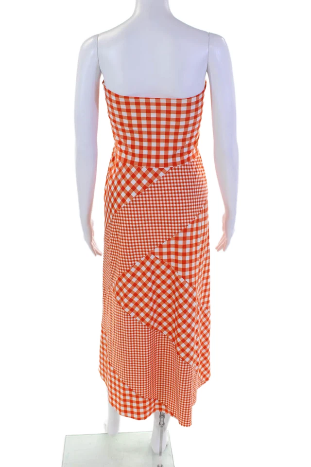 Betsey Johnson Swim Womens Checkered A-Line Swim Dress Orange Size L - Image 3 of 4
