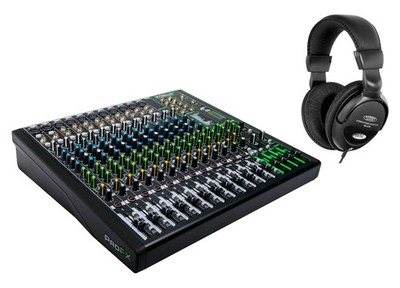 Mackie ProFX16v3 Mischpult Set 16-Kanal Mixer 11 Mikrofoneingänge USB Kopfhörer
