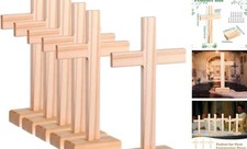 Pcs Wooden Crosses for Craft Centerpiece Bulk Christian Nativity Tabletop 6