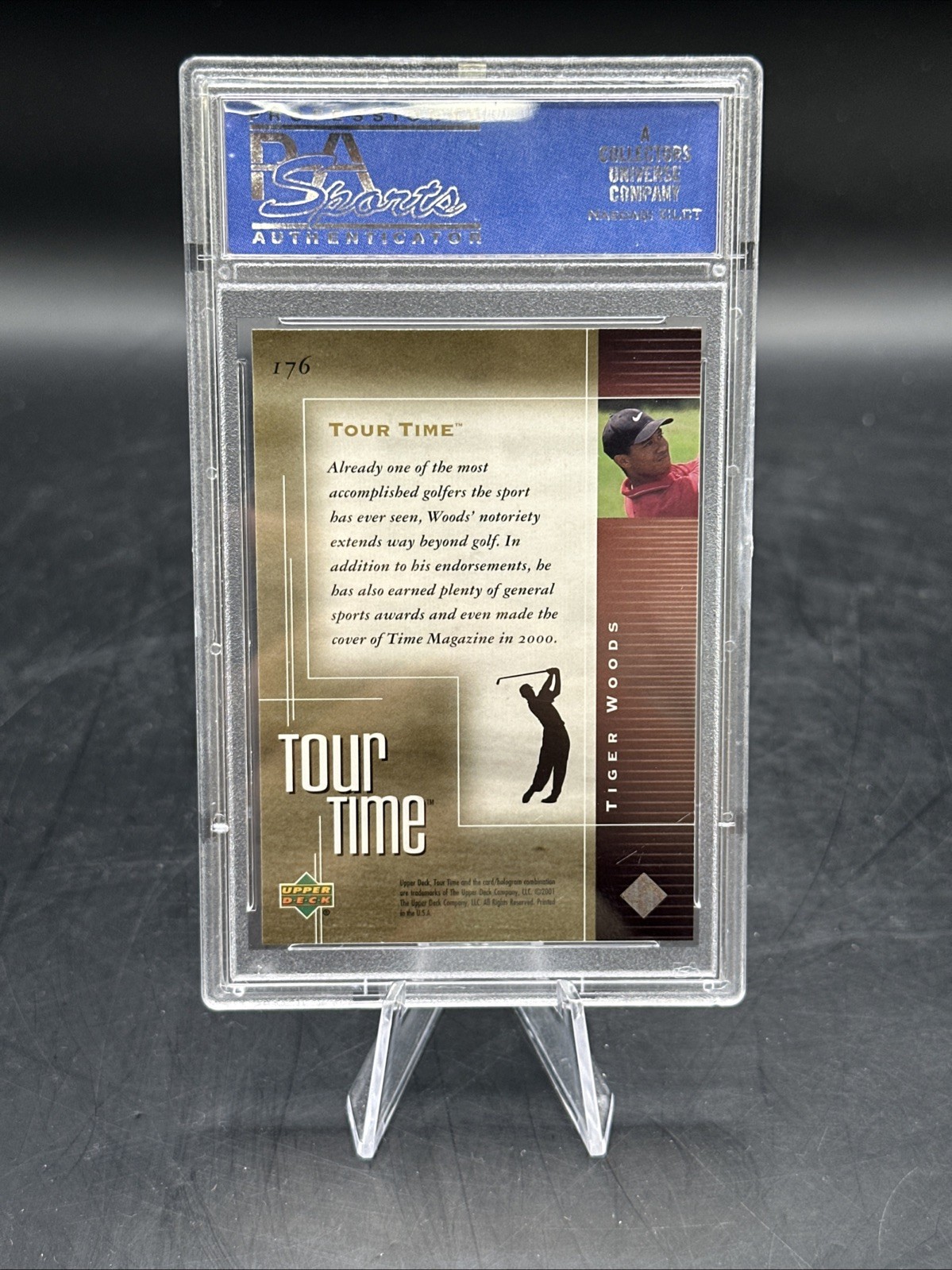 2001 UPPER DECK GOLF #176 TIGER WOODS PSA 10 view 2