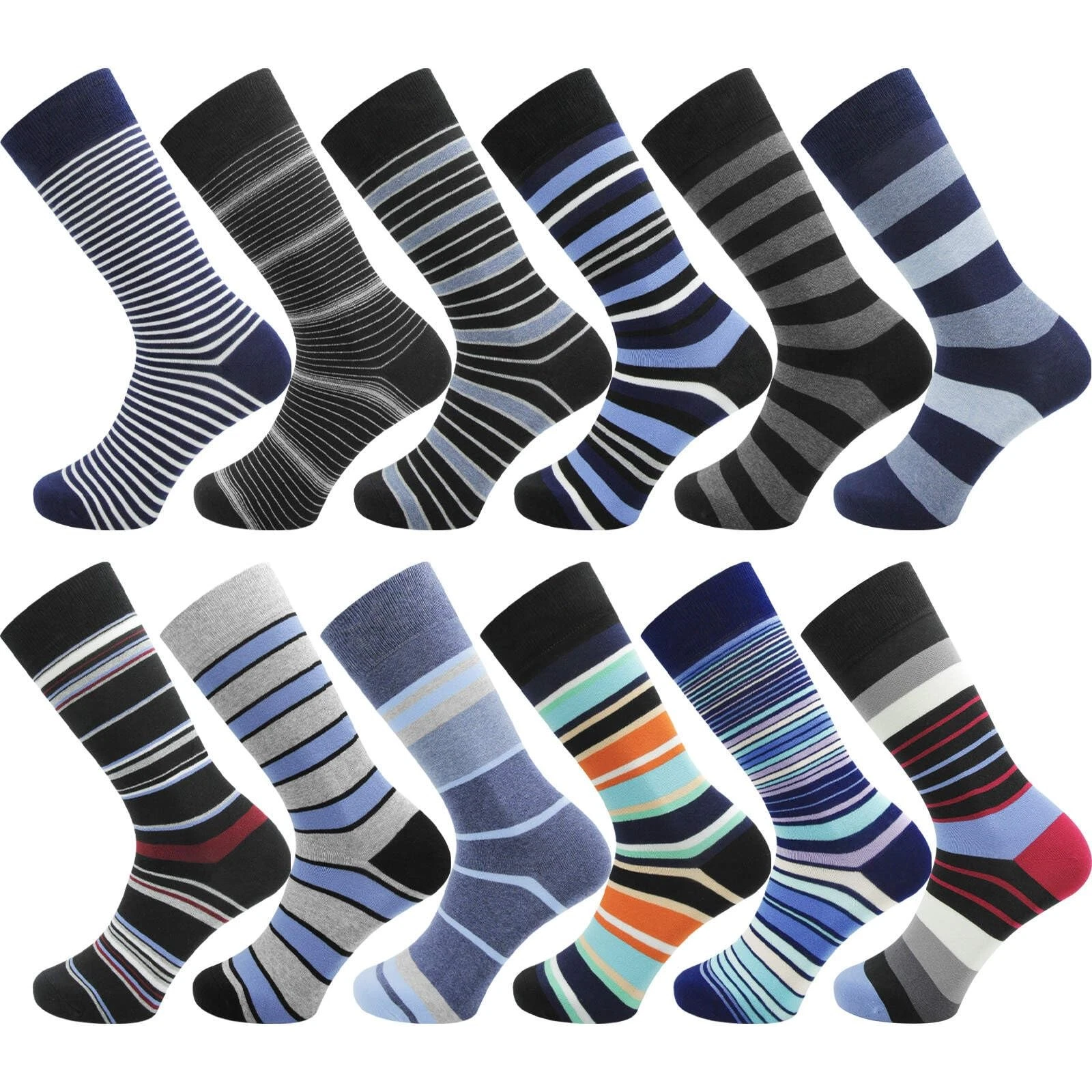 Colorful Striped Men's Dress Socks Cotton Thin,Fashion Striped Dress Socks fo...