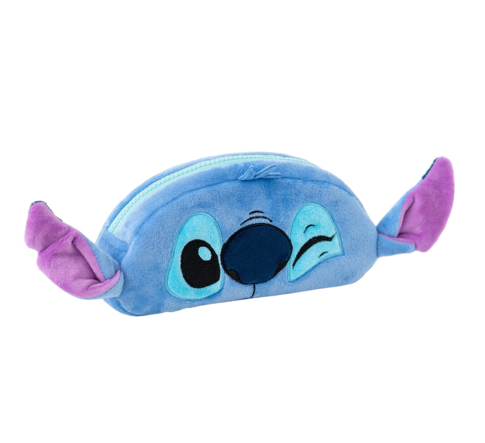 Trousse Disney Peluche Stitch 20x10x5 cm bleue pour fournitures scolaires