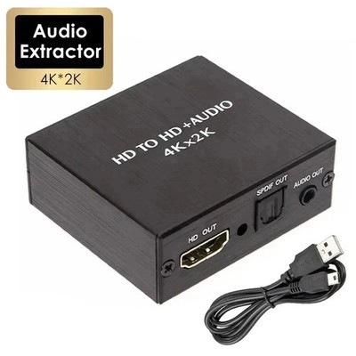 4K HDMI Audio Extractor SPDIF Optical 3.5mm Stereo Output Converter Adapter