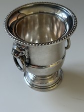 Vintage Viners Of Sheffield - Silver Plated Lion Head Ringed Urn/Vase (VGC)