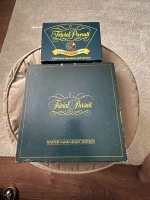 Trivial Pursuit Master Game Genus Edition 1983 Plus 1995 Question Cards Vintage - Image 1 of 4