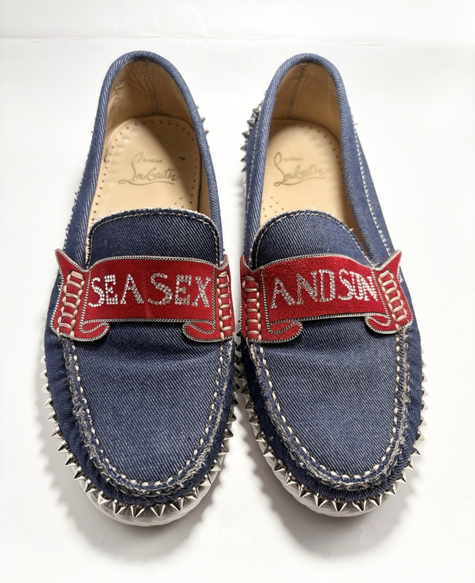 【再】Christian Louboutinデニムサンダル38 Christian Louboutin Loafers 