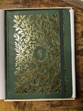 Archer And & Olive B6 Dot Grid Notebook 160 Pages Green Leaf Botanical Gold Foil