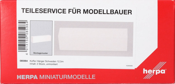 Herpa Teileservice 1:87 Lkw Aufbau Koffer HäNger Schweden 12,5 M H0 085984-image