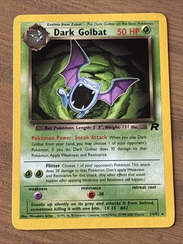 Dark Golbat 24/82 Team Rocket Regular Rare 1999-2000 NM