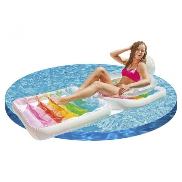 Intex 2In1 Lounge Chair Luftmatratze Klapp - Sessel Zum BräUnen Lounge 198 X 94-image