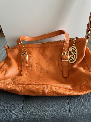 ONNA EHRICH DERIN SATCHEL ORANGE PEBBLED LEATHER CROSSBODY PURSE