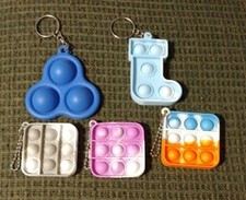 NEW Pop It Mini Keychains Fidget Toy - Lot Of 5