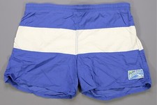 Rare Vintage OCEAN PACIFIC Spell Out Patch Center Striped Swimming Trunks 90s