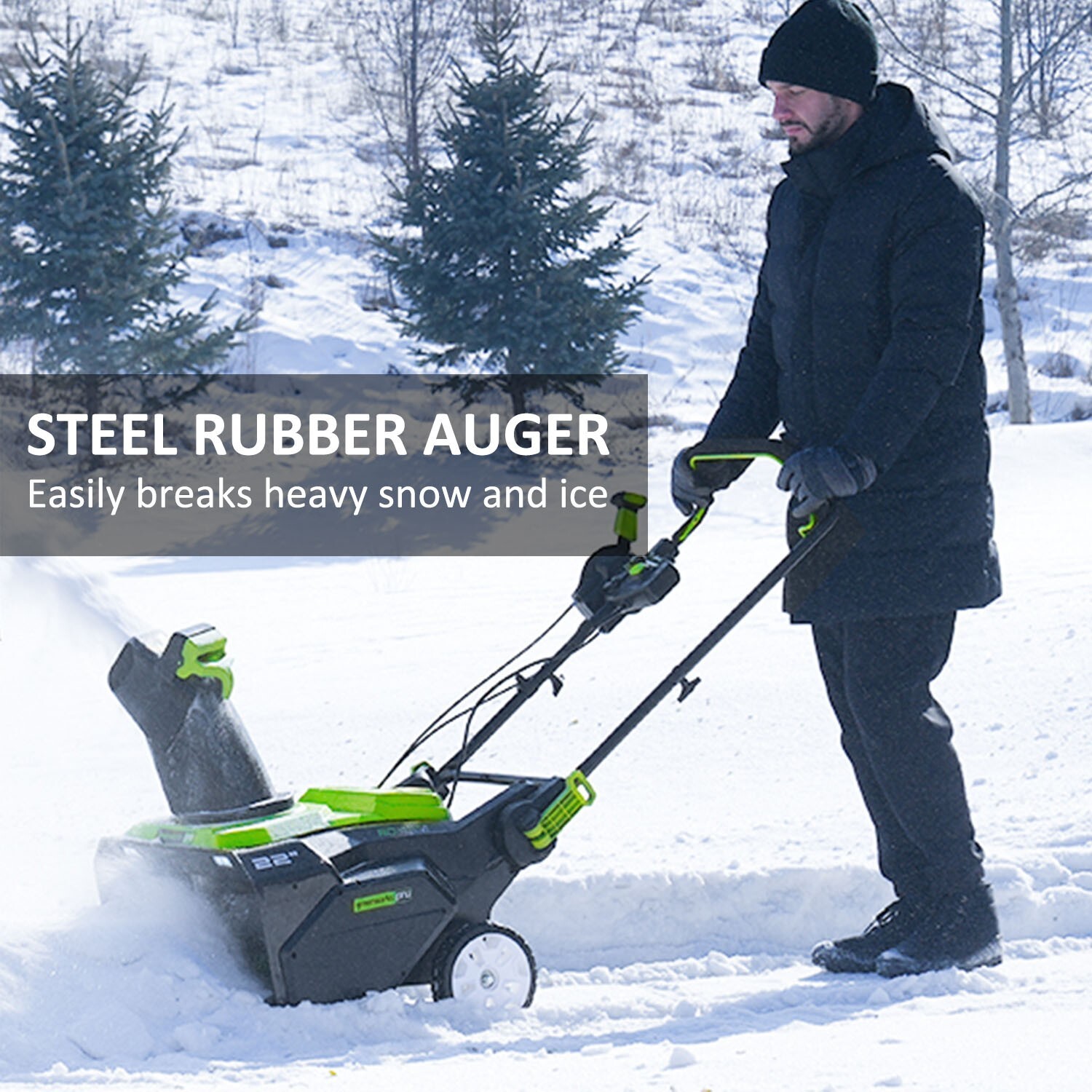 Greenworks 80V 22 inch Battery Snow Blower Thrower SNB403, 4Ah Battery