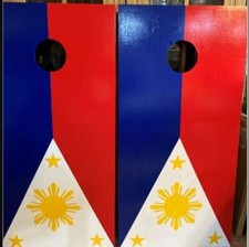 Phillippine Flag Custom Made Cornhole boards and Free Bags