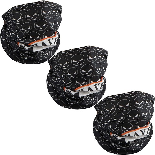 Motique Accessories 3 Pack Skull Designs Biker Tube Bandana Neck Gaiter - Picture 14 of 15