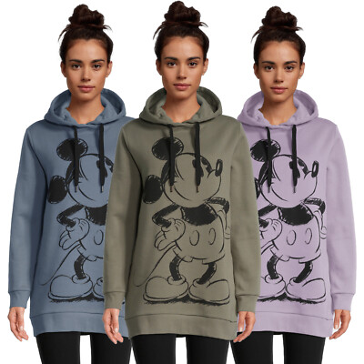 Damen Long Hoodie Mickey Mouse Retro