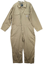 CARHARTT Coveralls Rugged Flex Canvas Loose Fit Durable Dark Khaki Size XL NWT