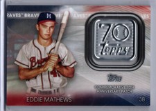 2021 Topps Baseball Series 1 70th Anniversary Logo Eddie Mathews INSERT BRAVES