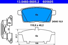 ATE 13.0460-5605.2 brake pad set, disc brake for Mazda