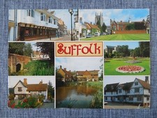 Suffolk England Vintage Postcard posted 2001 Ipswich Long Melford Chelsworth