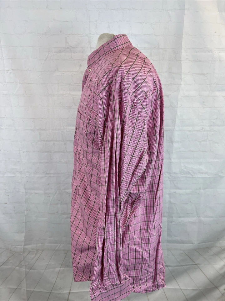 Peter Millar Men's Pink & Brown Plaid Cotton Dress Shirt XL $148 - Image 4 of 4