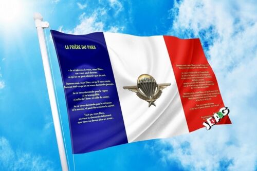 Drapeau Prière du Para Parachutistes Armée France 90 x 150 cm Flag Banner 3 x 5 - Afbeelding 1 van 2