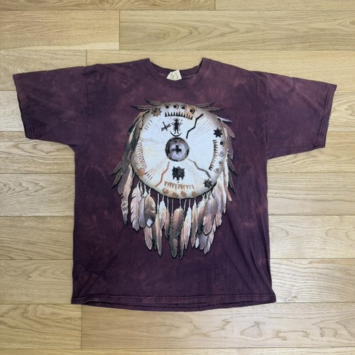 Vintage 90's The Mountain Navajo Native Tribal Acid Wash Tee T-shirt Sz L