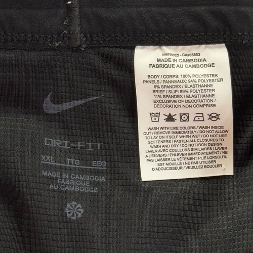 NIKE Women's Dri-Fit Running Shorts Black Polyester Spandex Wicking Size XXL - Picture 9 of 10