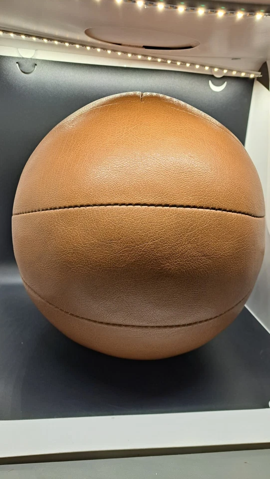 Balón medicinal de cuero vintage/antiguo - BOLA DE GIMNASIO 8 lb Foto 3 de 4