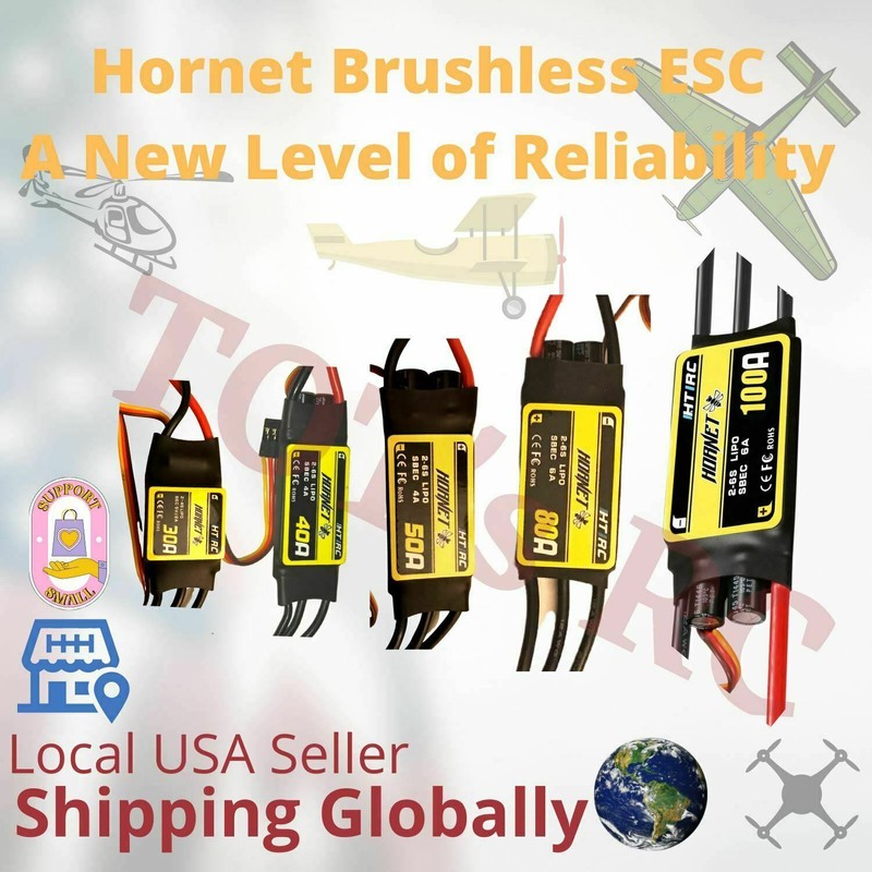 HTIRC Hornet 20A 30A 40Amp 50 Amp 60Amp 80Amp esc 100A ESC  RC Plane RC Heli FPV