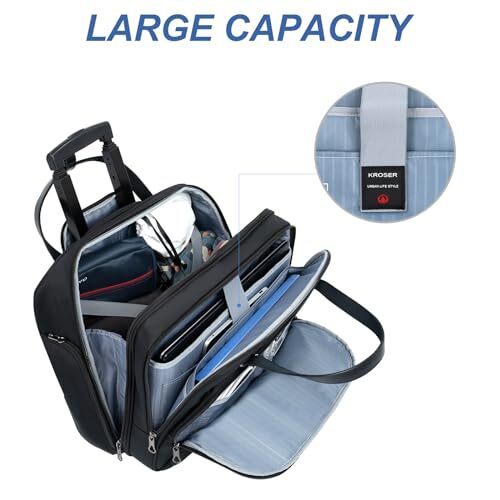 KROSER Rolling Laptop Bag Premium Rolling Laptop Briefcase Fits Up to