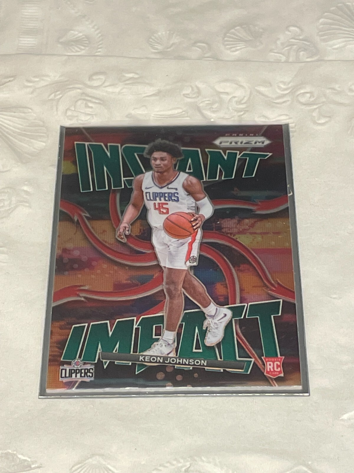 2021-22 Panini Prizm NBA Keon Johnson Instant Impact GREEN Prizm Parallel RC #5