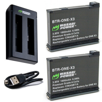 Wasabi Power Battery (2-Pack) and Dual Charger for Insta360 X3