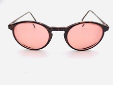 Vintage Marchon Barclay Brown Marble Round Sunglasses FRAMES ONLY Japan