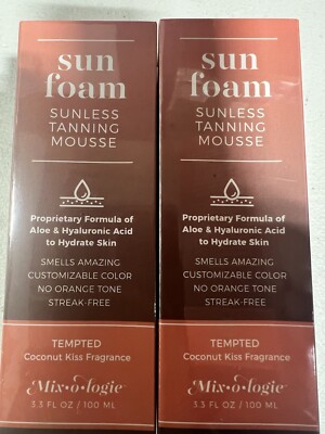 2 Mixologie Sun Foam Sunless Tanning Mousse 3.3 Fl Oz Sealed