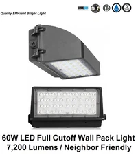 60W LED Full Cutoff Wall Pack Light outdoor 5000K ETL DLC IP65 Dark Sky Friendly